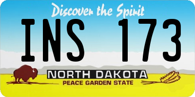 ND license plate INS173