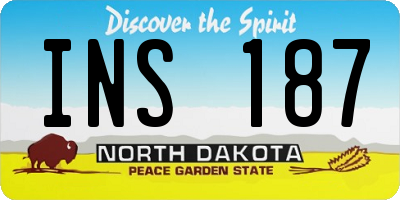 ND license plate INS187