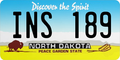 ND license plate INS189