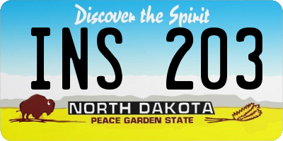 ND license plate INS203
