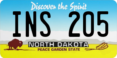 ND license plate INS205
