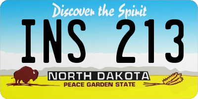 ND license plate INS213