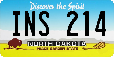 ND license plate INS214