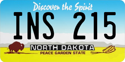 ND license plate INS215