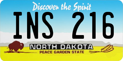 ND license plate INS216