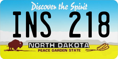 ND license plate INS218