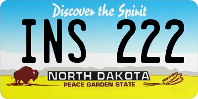 ND license plate INS222