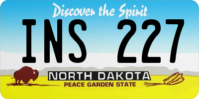 ND license plate INS227