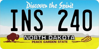 ND license plate INS240