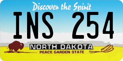 ND license plate INS254