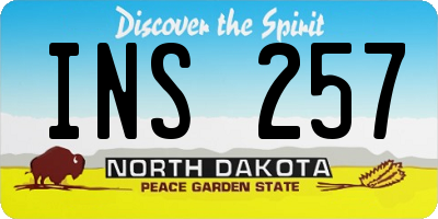 ND license plate INS257