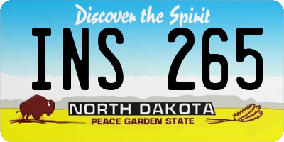 ND license plate INS265