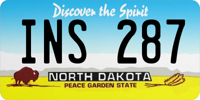 ND license plate INS287