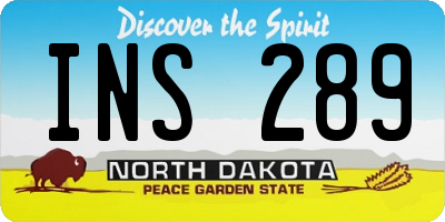 ND license plate INS289