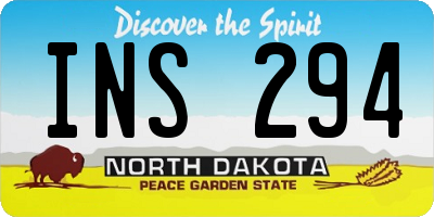 ND license plate INS294