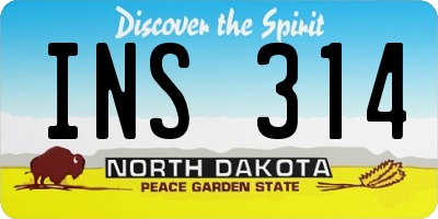 ND license plate INS314