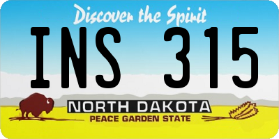 ND license plate INS315
