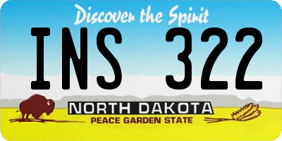 ND license plate INS322