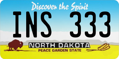 ND license plate INS333