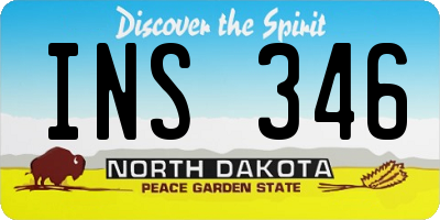 ND license plate INS346