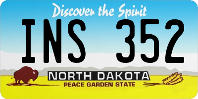 ND license plate INS352