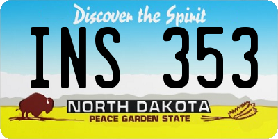 ND license plate INS353