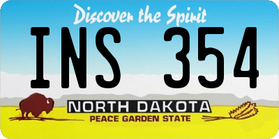 ND license plate INS354