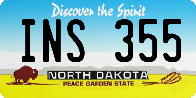 ND license plate INS355