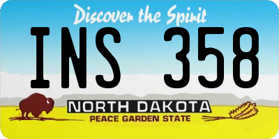 ND license plate INS358