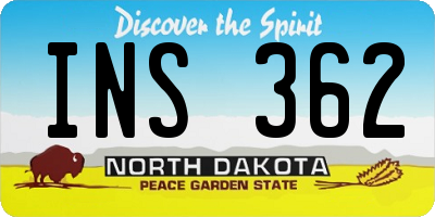 ND license plate INS362
