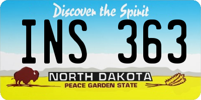 ND license plate INS363