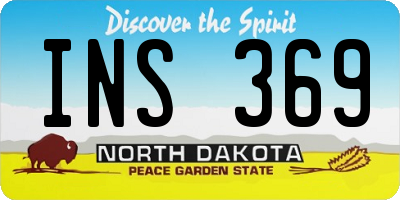 ND license plate INS369
