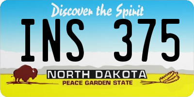 ND license plate INS375