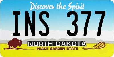 ND license plate INS377