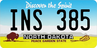ND license plate INS385