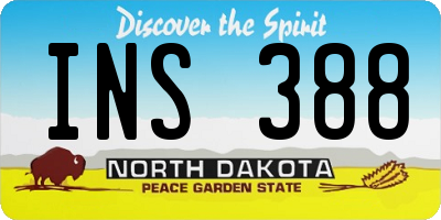ND license plate INS388