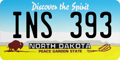 ND license plate INS393