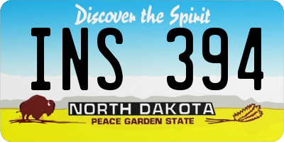 ND license plate INS394