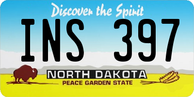 ND license plate INS397