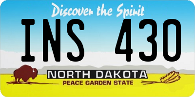 ND license plate INS430