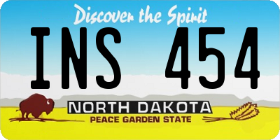 ND license plate INS454