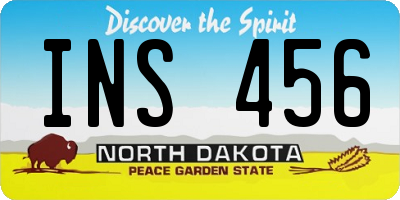 ND license plate INS456