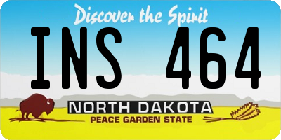 ND license plate INS464