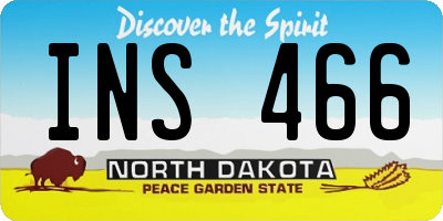 ND license plate INS466