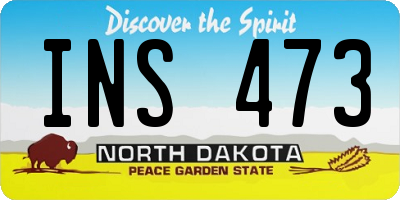 ND license plate INS473