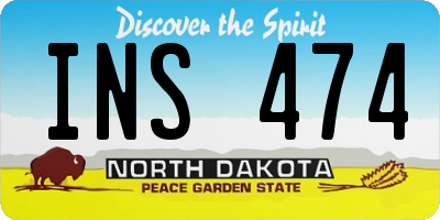 ND license plate INS474