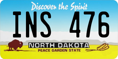 ND license plate INS476