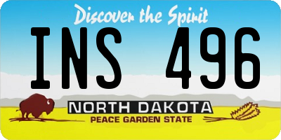 ND license plate INS496