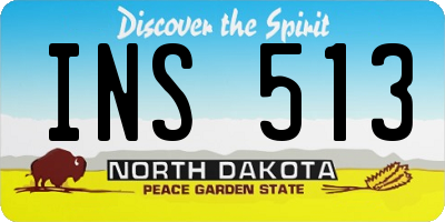 ND license plate INS513