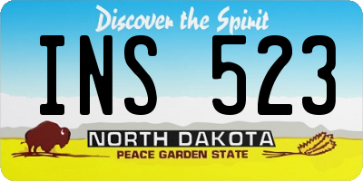 ND license plate INS523